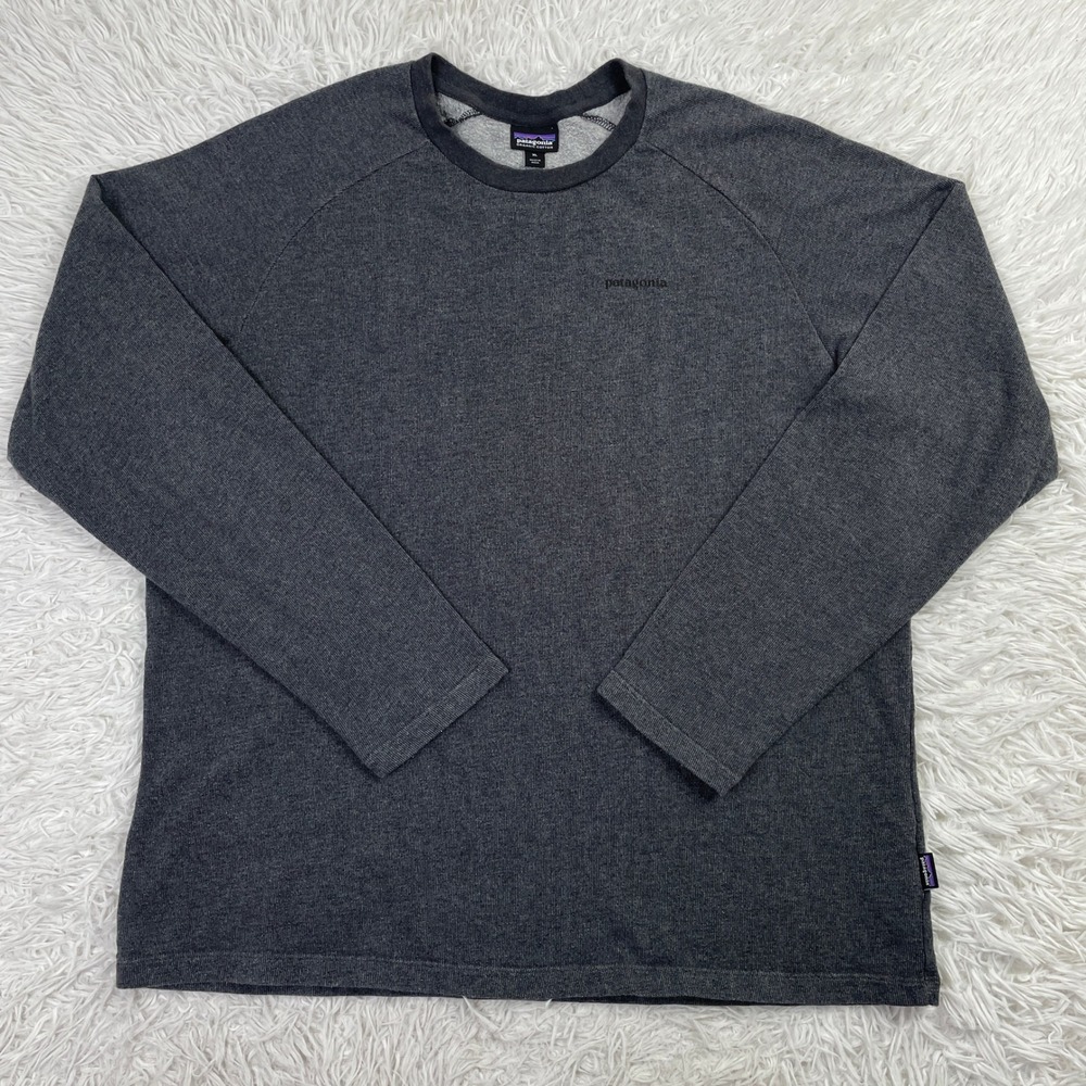 Patagonia Sweater Mens Extra Large Gray P-6 Logo Lightweight Crew Sweatshirt XL